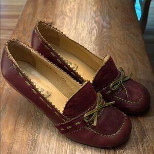 Giraudon NY Burgundy Leather Heels made in Portugal